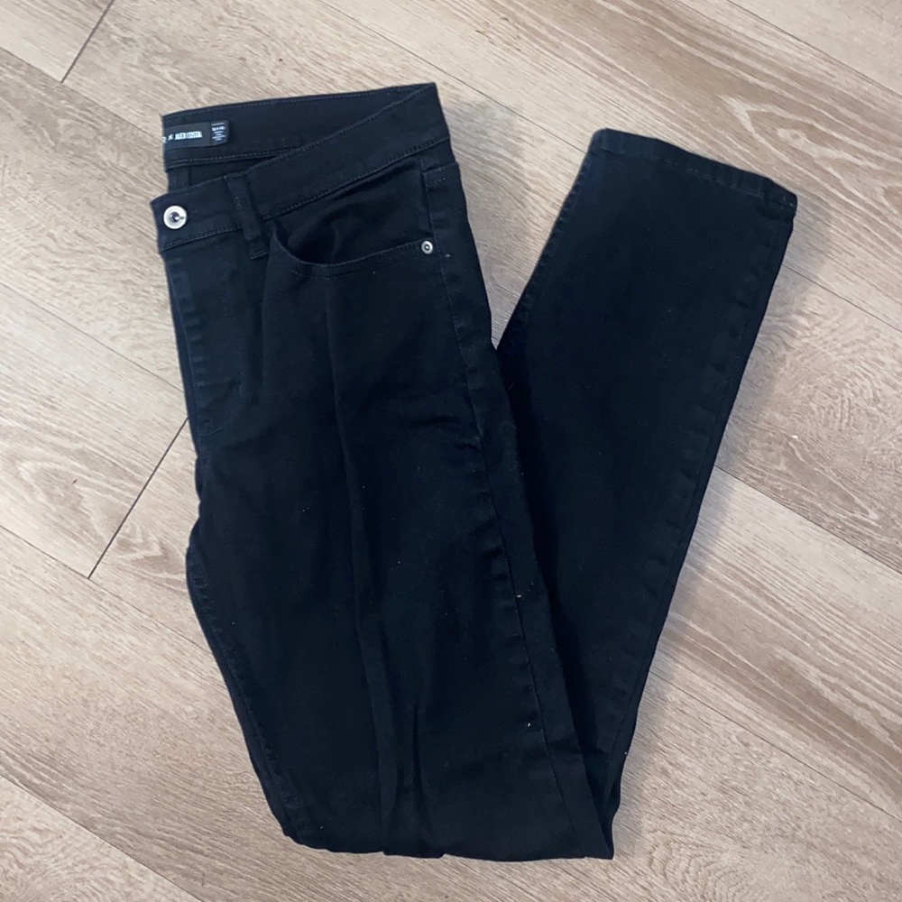 Black straight leg jeans